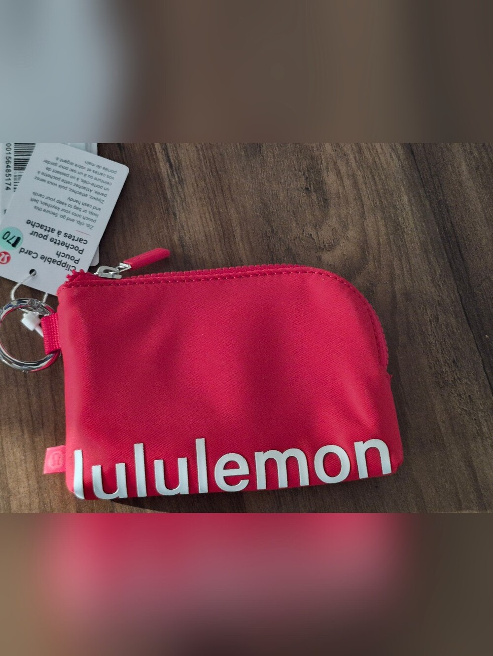 Lululemon "LuluRed" Zip Coin Pouch with Keyring